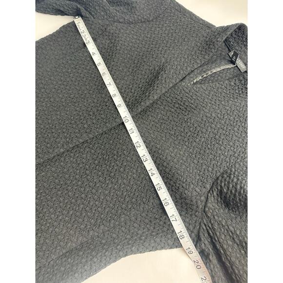 Eileen Fisher Size Petite Small Black Honeycomb High Mock Neck Overcoat Timeless - Picture 8 of 16